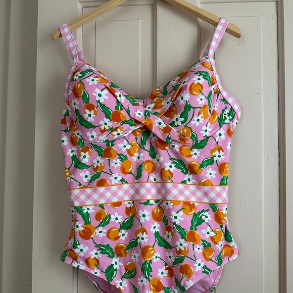 Land's End Draper James Pink and Orange One Piece Bathing Suit - Picture 1 of 2